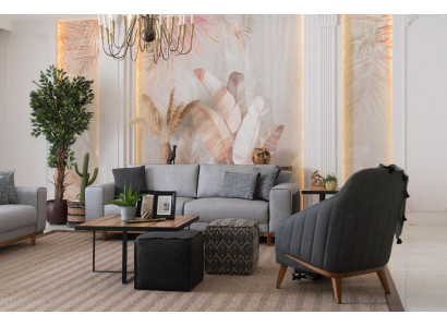 Sofagarnitur Couch Polster Dreisitzer Couchen 3+1 Sofagarnitur Wohnzimmer