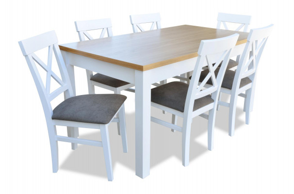 Esstisch + 6 Stühle Esszimmer Set Essgruppe Klassischer Tisch Tische S18/K64 Neu