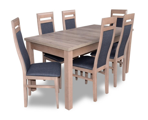 Rechteckig Esszimmer Tisch 6 Stühle Stuhl Garnitur Holz Tische Essgarnitur 7tlg