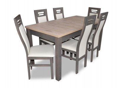 Echtholz Lehnstuhl Möbel Holz Tisch Sitz Ess Zimmer 6x Stühle 7tlg. Set Garnitur