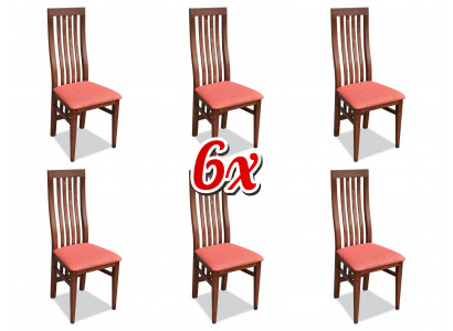 Garnitur Holz Lehn Polster Stühle Textil Esszimmer Set 6x Sessel Stuhl Gruppe