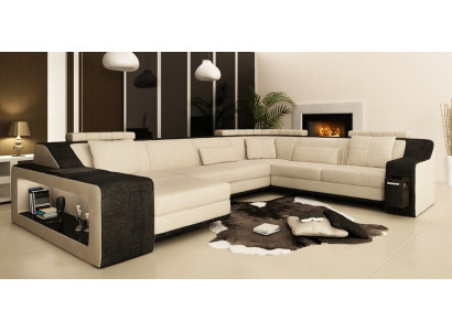 Moderne Wohnlandschaft Polster Ecksofa Sofa Couch Eck Garnitur Textil