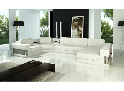 Ecksofa Polster Couch Sofa Wohnlandschaft Sitz Eck Garnitur Leder Textil PH28