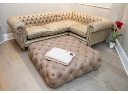 Ledersofa Ecksofa Sofa Couch Polster Chesterfield Eckgarnitur Garnitur Ecke Neu