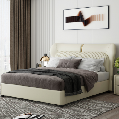 Weißes Edelstahlbett Moderne Schlafzimmer Betten Luxus Holzgestell Neu