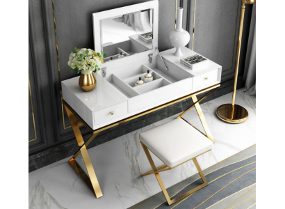 Moderner Weißer Schlafzimmer Schminktisch Mit Schubladen Holz Möbel