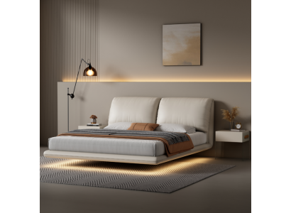 Weißes Wandbett Schlafzimmer Designer Holzgestell Möbel Doppelbetten