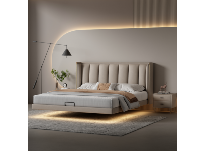 Weißes Schlafzimmer Doppelbett Designer Luxus Möbel Holzgestell Betten