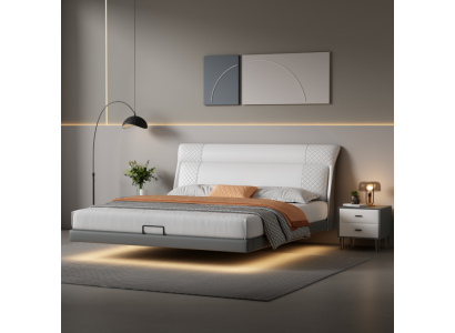 Weißes Schlafzimmer Bett Designer Lederbetten Textilbetten Doppelbetten