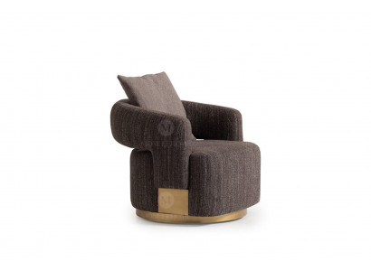 Sessel Einsitzer Sitzer Grau Holz Wohnzimmer Fernsehsessel Relaxsessel