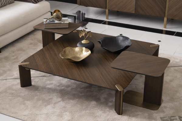 Wohnzimmer Garnitur Ecksofa Stoffsofa Sessel Couchtisch Set 6tlg Braun