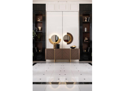 Garnitur Sideboard Spiegel Kommode Set Anrichte Braun Holz Esszimmer