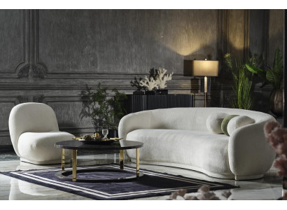 Sofagarnitur Garnitur Stoffsofa Weiß Polstersofa Modern Set 2tlg Sofa