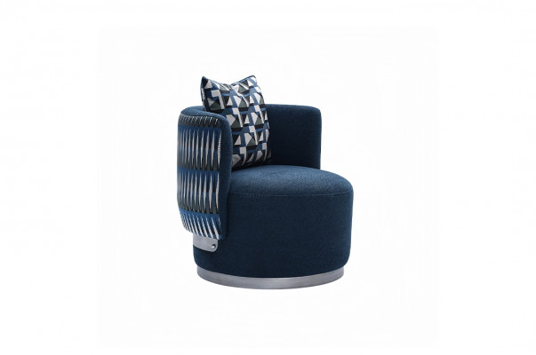 Relaxsessel Sessel Moderne Blau Polster Stoff Sitzer Design Modern