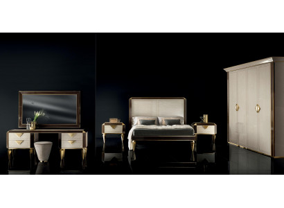 Bett Nachttisch Kleiderschrank 7 tlg. Schlafzimmer Set Design Luxus Schlafzimmer