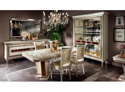 Esstisch 4x Stühle Vitrine Kommode 8tlg. Esszimmer Set Gruppe Garnitur Tisch Neu