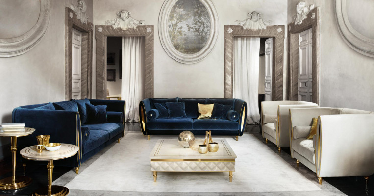 Sofagarnitur Sofa Couch 3 + 3 Wohnzimmer Designer Barock Möbel Classisch
