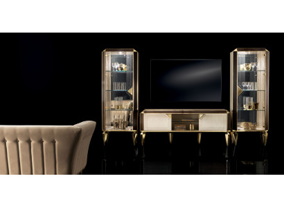 Wohnwand Set Vitrinen Vitrine Kommode Wohnzimmer Möbel Einrichtung Garnitur Set