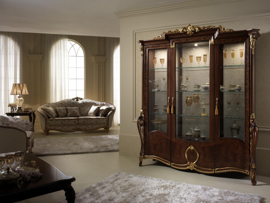 Luxus Vitrine Wohnzimmer Möbel Schrank Glas Vitrinen Designer Schränke Kommode