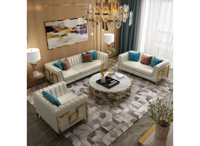 Sofagarnitur 3+2+1 Sitzer Wohnlandschaft Sofa Couch Polster Garnitur Sofas
