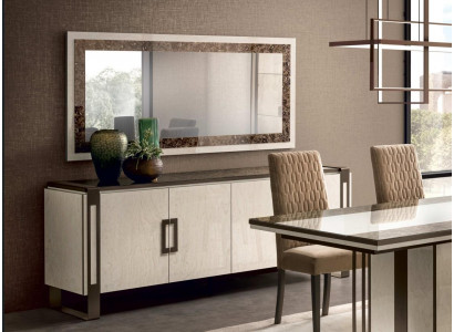 Designer Kommode Anrichte Side Low Board Schrank Wohn Zimmer Regal Luxus Spiegel
