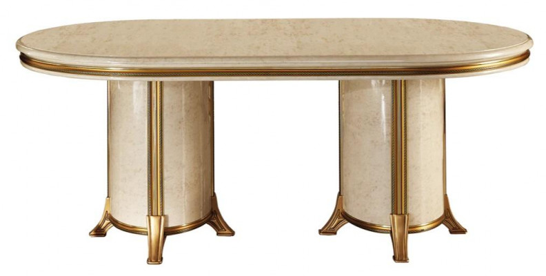 Esszimmer Wohnzimmer Klassisch Beige arredoclassic Esstisch Design Tisch Holz