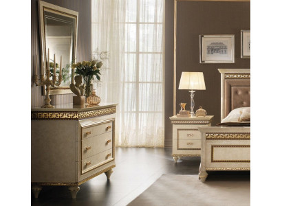 Spiegel Kommode Schrank Kommoden Schlafzimmer Set Holz Klassischer Stil 2tlg.