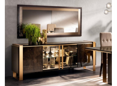 Designer Kommode Anrichte Side Low Board Schrank Wohn Zimmer Regal Luxus Metall