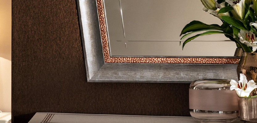 Spiegel Italienische Design Möbel Standspiegel Anrichte 117x106cm Barock Rokoko