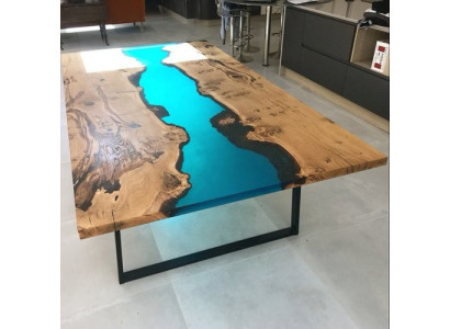 Fluss Tische Esstisch Design Tisch Moderne Möbel 220x100 Epoxid Harz Ozean Meer