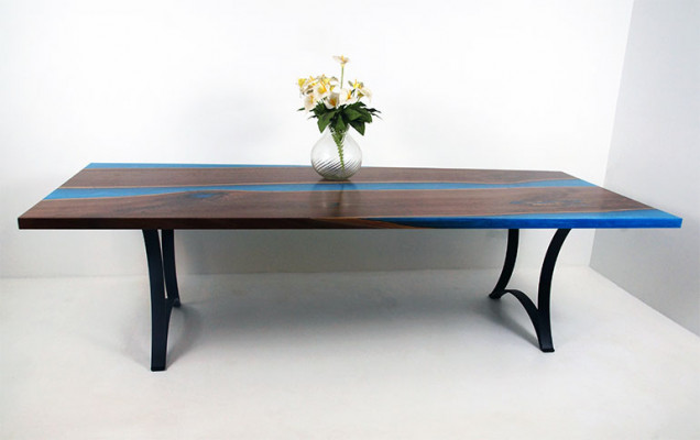 Moderne Tische Esstisch Meer Design Tisch Harz Fluss Möbel 220x90 Epoxid Ozean