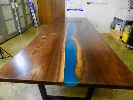 Epoxidharz Esstisch River Table Massiv 240x100 Flusstisch Neu Echtes