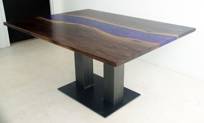 Tisch Epoxidharz Epoxy Resin Fluss Echtes Holz Preis 1qm Tische Maßanfertigung