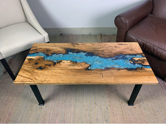 Couchtisch River Table Echtes Holz Flusstisch Dekorative Massiv Epoxidharz
