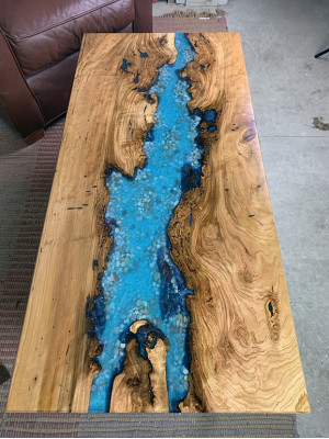 Couchtisch River Table Echtes Holz Flusstisch Dekorative Massiv Epoxidharz