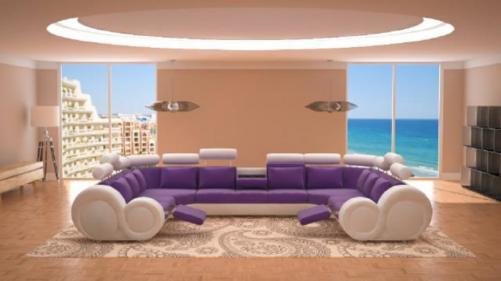 Design XXL Wohnlandschaft Sofa mit USB,Couch Polster Ecksofa Textil Stoff Neu