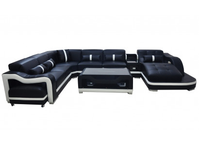 Eck Sofa Couch Polster Ecke Garnitur Leder Couchen Wohnlandschaft U Form Sofas