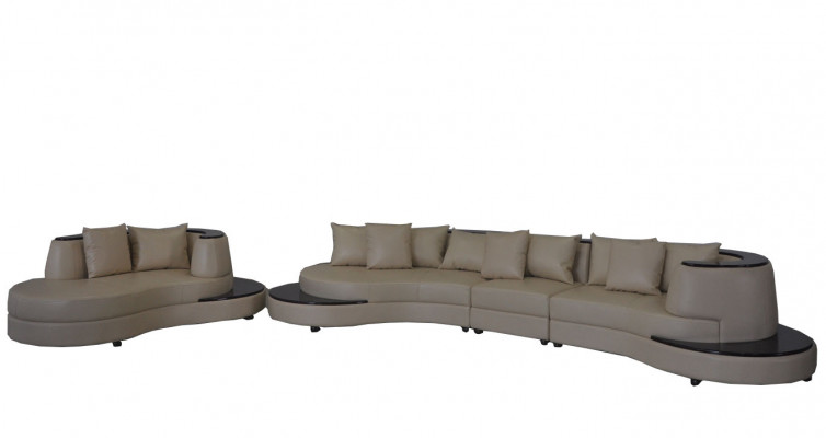 Wohn Design Couch Rund Ecksofa Polster Runde Sitzgarnitur Zimmer Landschaft USB