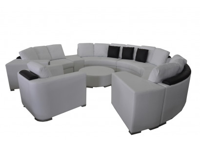 Runde Eck Sofa Couch XXL Big Rund Couchen Wohnlandschaft U Form Sessel Polster