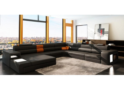 Ecksofa Sofa Couch Polster Garnitur Design Textil Leder Wohnlandschaft