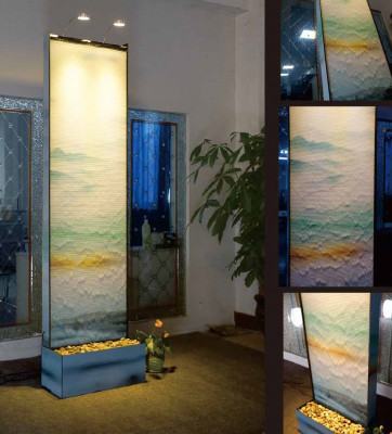 Trennwand Wasserwand Säule Wände Waterwall LED 60x210cm Wasserwände