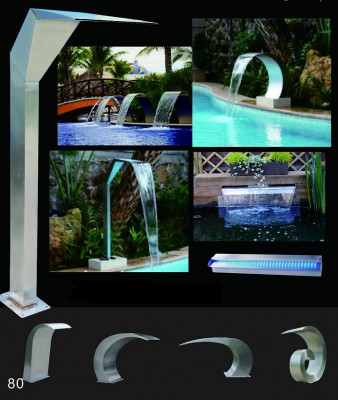 Pool Wasserfall Brunnen Edelstahl Wasserspiele Dekoration Anlage