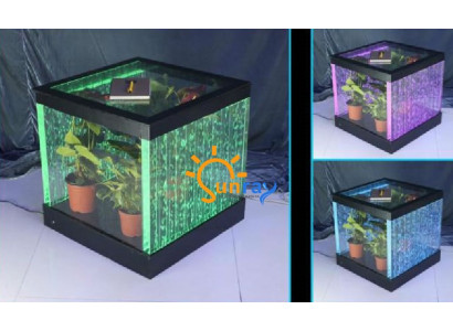 Design Tisch Couchtisch Wasser Säulen Säule Sofa Tische LED Beleuchtet