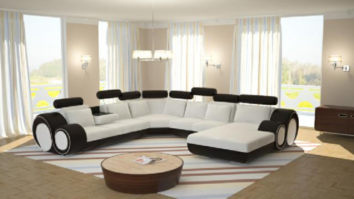 Sofa Designer Wohnlandschaft U-Form Couch Ecksofa Polster Garnitur Eckgarnitur