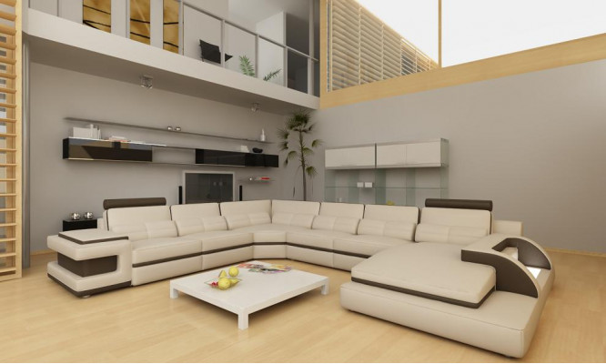 Wohnlandschaft Couch Polster Eck Garnitur Designer Ledersofa + USB Sofa WetzlarD