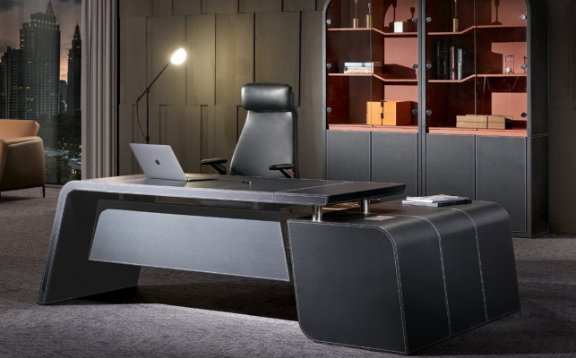Eckschreibtisch Sessel Büro Einrichtung Chef Zimmer Möbel 2tlg Set Tische