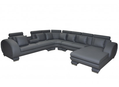 Eck Leder Sofa Couch Polster Sitz Wohnlandschaft Design XXL U Form