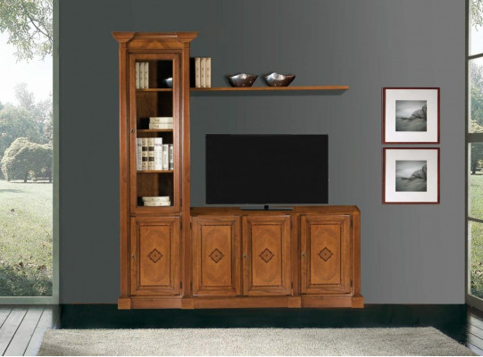 Schrank Vitrine Holz Wohnzimmer Möbel TV Schrankwände Moderne Design Wohnwand