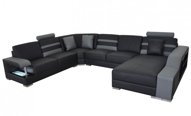 Eck Sofa Polster Sitz Leder Couch Sofas Couchen Garnitur U Form Wohnlandschaft