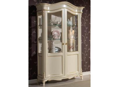 Vitrine Italienische Luxus Möbel Vitrinen Kommodenschrank Glas Design Schrank